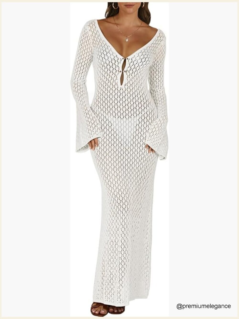 Swimsuit Cover Up Crochet Knit Beach Dress Bodycon Vacation Wear